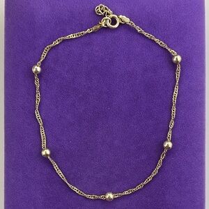 💛 Vintage 925 Gold Plated Chain Bracelet with Bead Accents